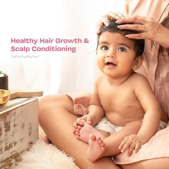 Maate Baby Haarolie (50 ml) | Verrijkt met Hibiscus, Bhringraj & Vitamine-rijk Amandel | Voor Gezond Haar, Conditionering van de Hoofdhuid, Hydrateert | 0-12 Jaar