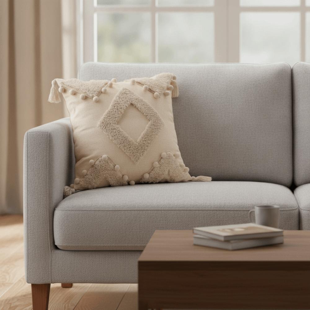 Vintage Bohemia Throw Pillow Cover Geometric Pattern Pillowslip Tufted Fringed Cushion Cover  Sofa