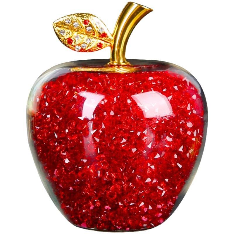 Crystal Apple Decorations,  Art and Crafts, Suitable for Bookshelves, Family Living Room, Office Cafe Decorations, Room Desktop Display Decorations