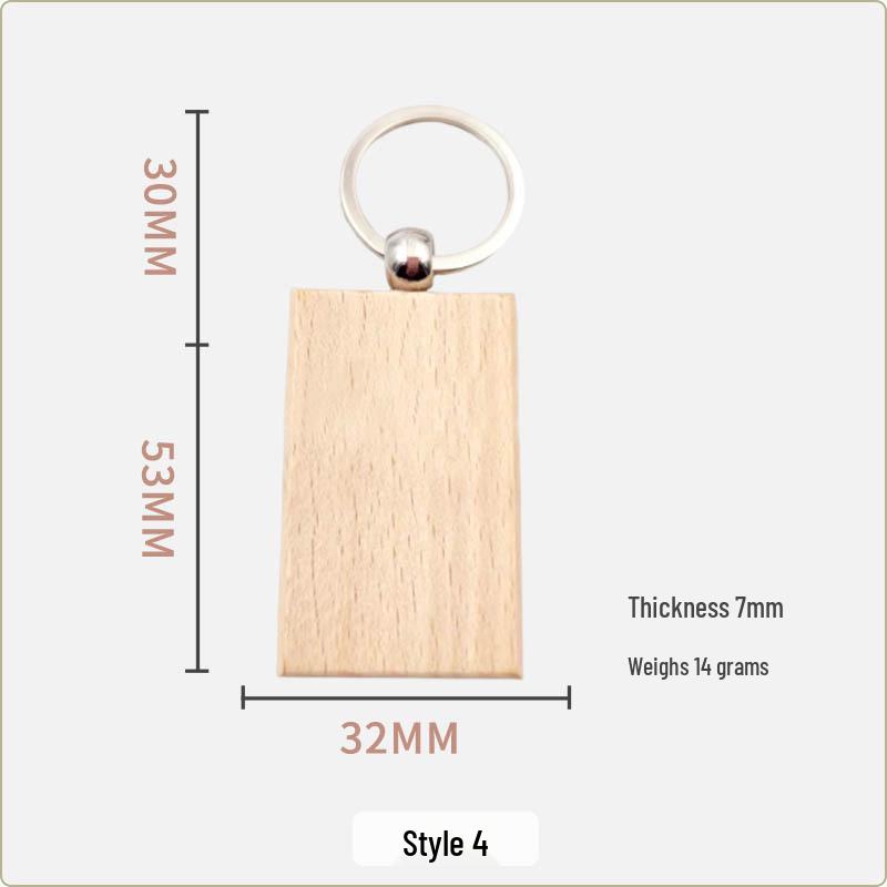 Creative Wooden Keychain & Charm: DIY Car Pendant & Gift Souvenir