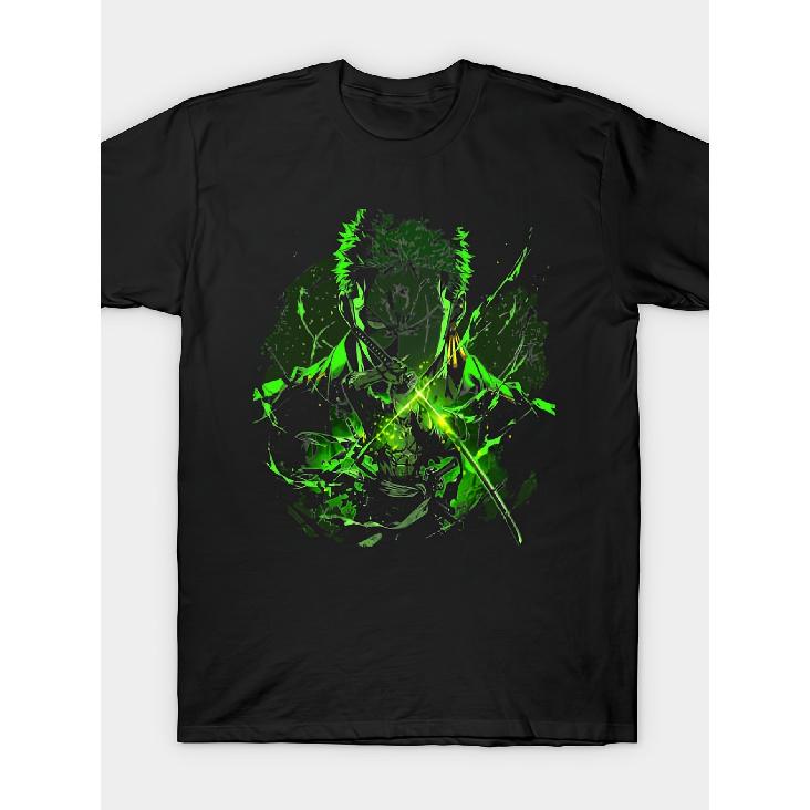 Japanese Anime One-Piece Style T-Shirt Oni Blade Shadow Green Hair Swordsman Sword Art T-Shirt Men'S Summer Short-Sleeve T-Shirt M338