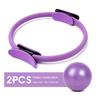 Set di 2 Set Pilates e Yoga - Cerchio Fitness in EVA e PVC e Palla Yoga Spessa 25 cm per Stretching Corporeo ed Esercizio