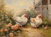 Rustic Chicken Hens Farmhouse Countryside Landscape Animals Poster Wall Art Pictures Canvas Painting Home Kitchen Decor