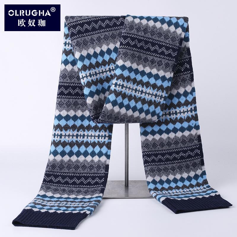 

100 pure wool women s scarves fashion knitted autumn and winter thickened warm versatile Christmas scarf shawl 180cm синий