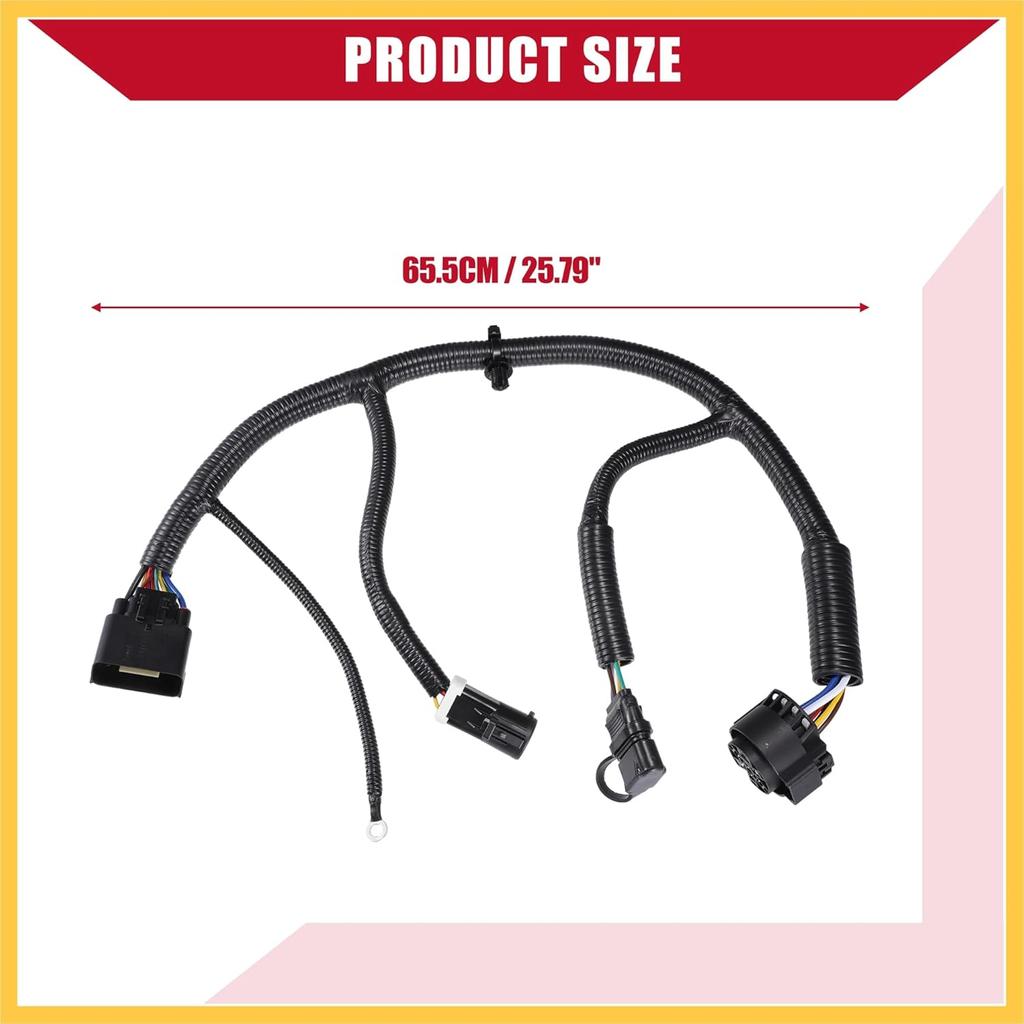 5L3Z-13A576-BA Trailer Connector Wiring Harness for Ford F-150 2005-2008 for Lincoln Mark LT 2006-2008 / Inner/Durable Plastic / 1 Pcs Black Auto