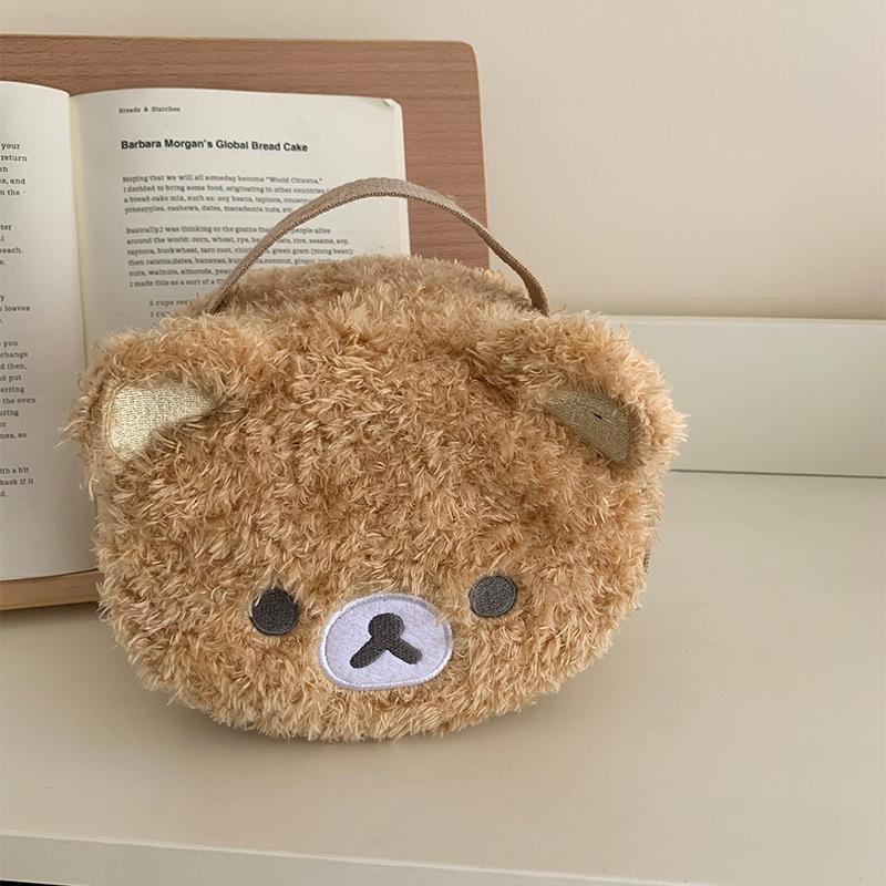 

Plushes Makeup Case Anime Relaxed Bear Cosmetic Bag Women Jewelry Storage Pouch Girl Organizer Handbags Gift Sales жёлтый