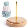 AEE4-Wooden Yarn Holder For Knitting And Crocheting,Easy Install And Operate Yarn Spinner Holder, Spinner With Yarn Storage