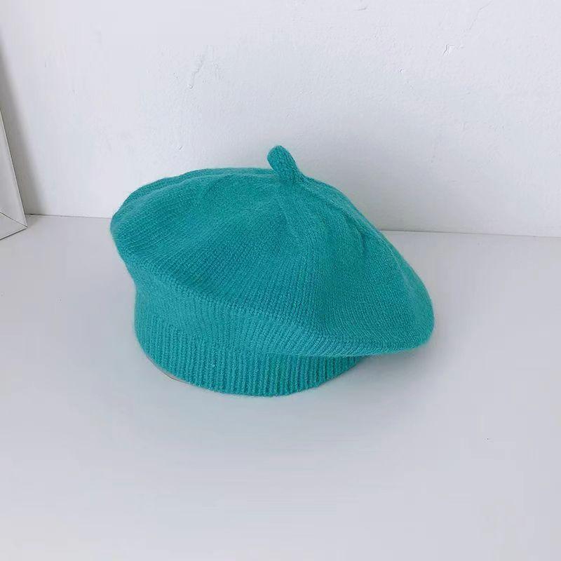 Fashion Cute Baby Knitted Beret Hat Solid Color Children's Warm Hats Autumn Winter Cap For Kids Outdoor Bonnet Accessories Gift