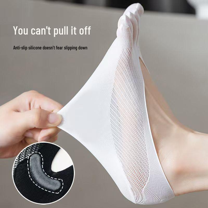 Women's Spring/Summer Non-Slip, Breathable, Antibacterial Five-Toe Boat Socks