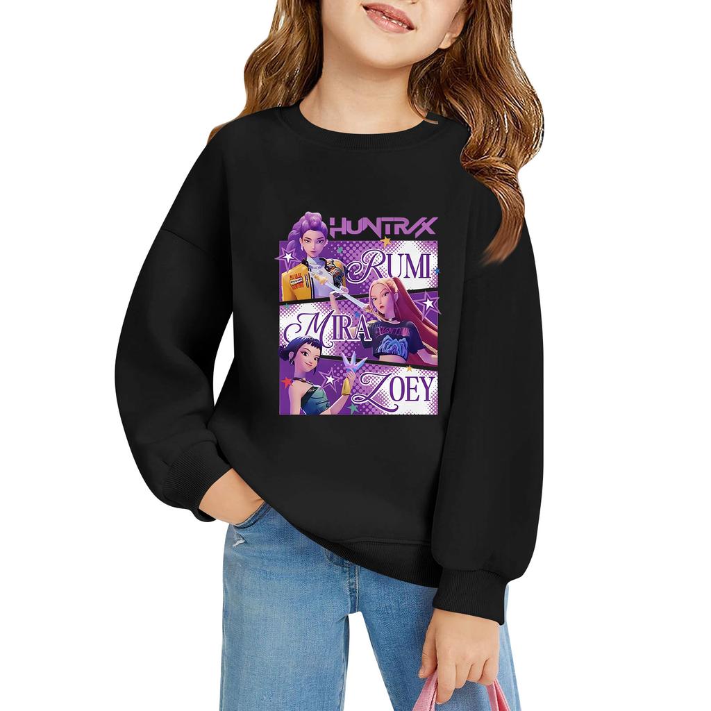 Kids' Long Sleeve Loose Pullover Letter Printed Round Neck Sweatshirt
