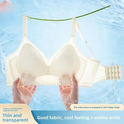 Women's Summer Jelly Ice Silk Soft Support On The Support of Breathable No Underwire Naked Pull Underwear