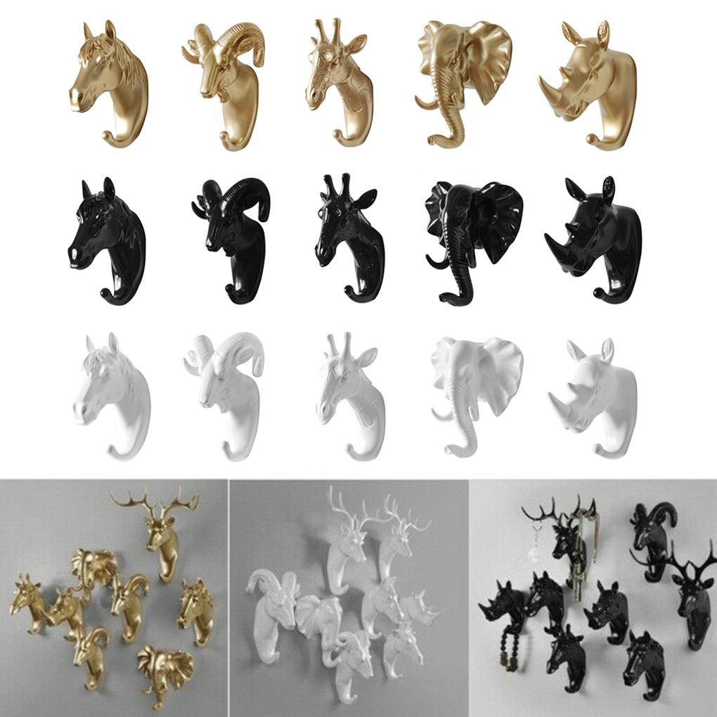 Animal Wall Hanger Hanging Hook Decor Clothes Craft Resin Ornament Decorative Supply for Bedroom Office Corridor