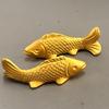 Matte Gold Koi Fish Figurines With Detailed Scale Texture For Home Tabletop Decoration Auspicious Gift
