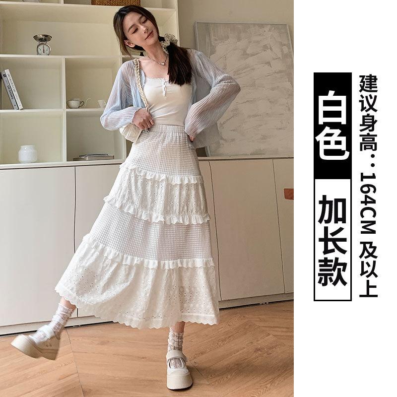 

White cake skirt women s spring new high-waisted a-word skirt medium and long skirt ballet tutu skirt xl【 63-72.5kg 】