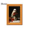 Decorative Magnets for Metal Surfaces Small Fridge Picture Frame, Funny Ghost Pattern Magnetic Vintage Photos Mini Gold Frame Refrigerator Kitchen