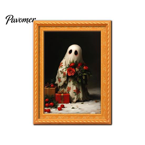 Decorative Magnets for Metal Surfaces Small Fridge Picture Frame, Funny Ghost Pattern Magnetic Vintage Photos Mini Gold Frame Refrigerator Kitchen