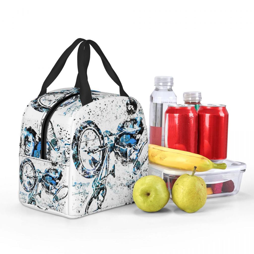BMX Rider BMX Bike Insulated Lunch Bag for Women Office Cooler Thermal Food Box Tote Leakproof Lunch Boxes Container