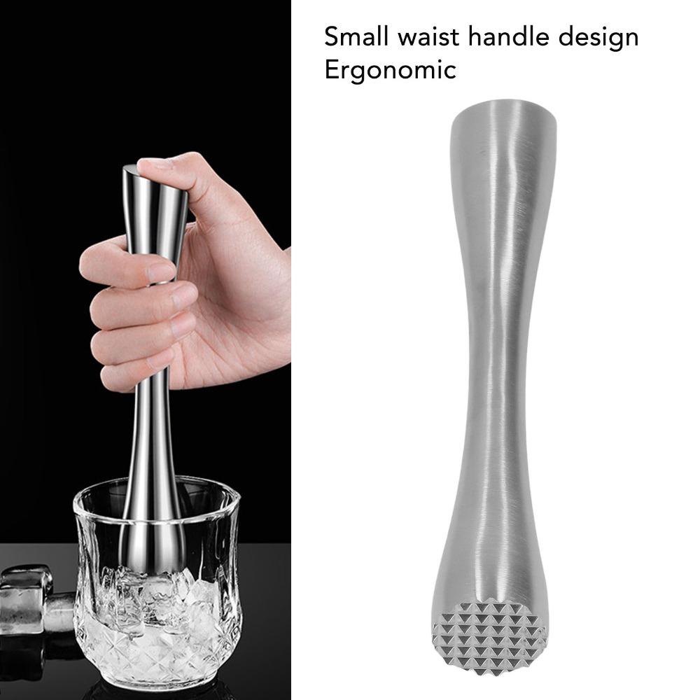 304 Stainless Steel Cocktail Muddler Ergonomic Handle Fruit Crusher Muddler Bartender