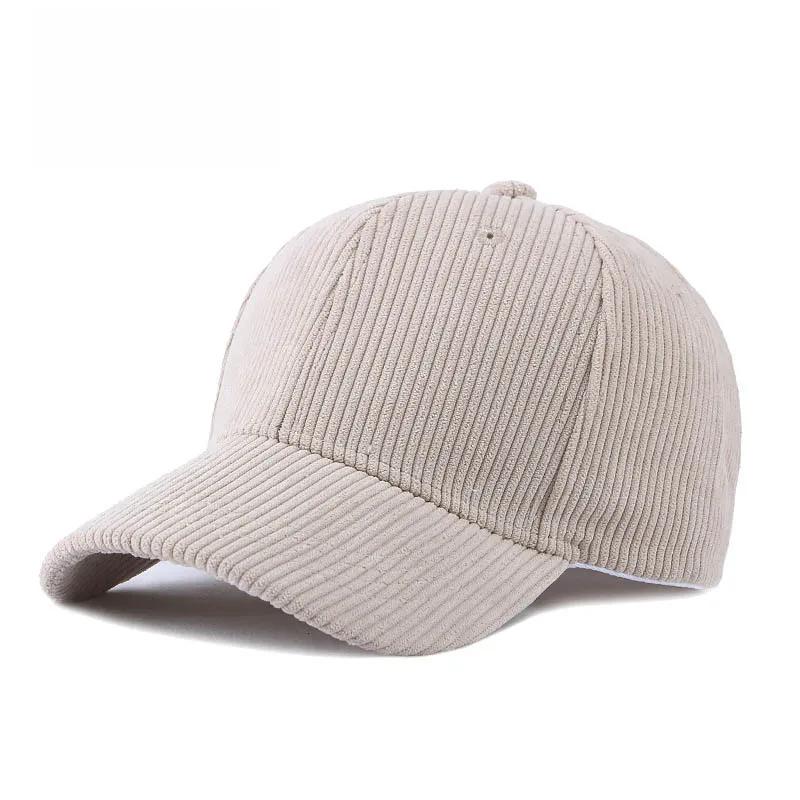 Spring Autumn Corduroy Baseball Caps 100% Cotton Solid Vintage Unisex Baseball Hat For Women Men Adjustable Outdoor Hip Hop Hats