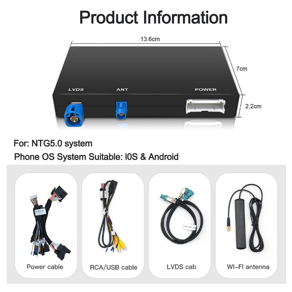 

Беспроводной CarPlay Android Auto Подходит для системы Mercedes NTG 5.0 2015-2018 Поддержка CarPlay Android Auto Mirror Link USB-флеш-накопитель