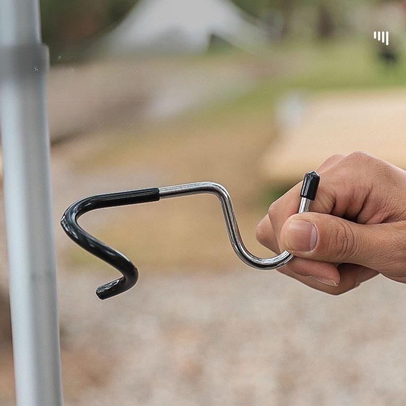 1/3/5Pcs No Drill Stainless Steel Pig Tail Hooks for Camping Tent Light Pole