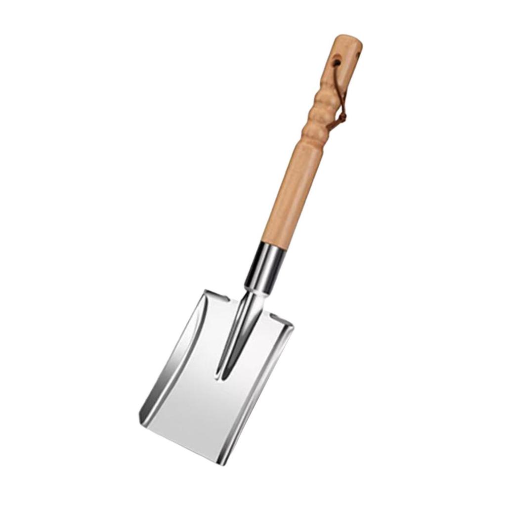 Stainless Steel Hand Shovel Durable Weeding and Seeding Trowel Wood Grip for Garden Beds Lawn Care and Patio