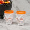 Scary Night Light Cup Halloween Glowing Skull Goblet, LED Up Candle Holder for Themed Drinkware Party, Spooky Decor Bar Table, Haunted House Prop