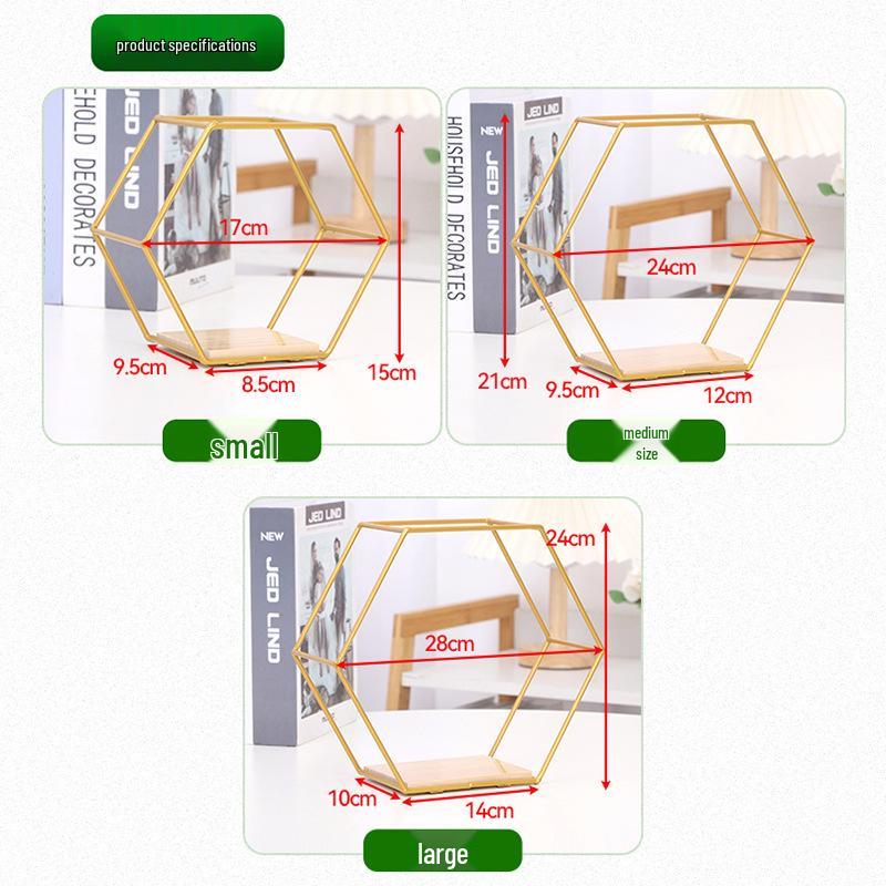 Hexagonal Wall-Mounted Storage Shelf for Living Room or Bedroom