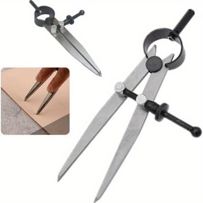 Praktischer Lederhandwerk Linienmarkierer Verstellbarer Zirkel Messlehren Flügelteiler Rotierender Anreißzirkel Handwerk Lederwerkzeug