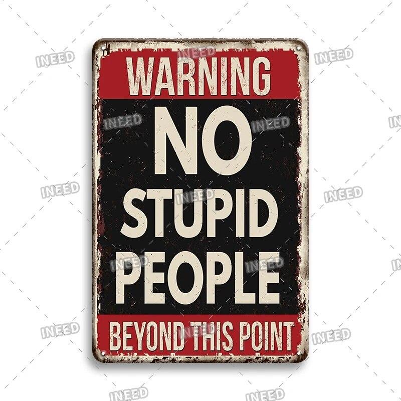 Warning Tin Sign Caution Decoraitve Plaque No Trespassing Retro Metal Vintage Plate Garden Man Cave Club Home Shop Wall Decor