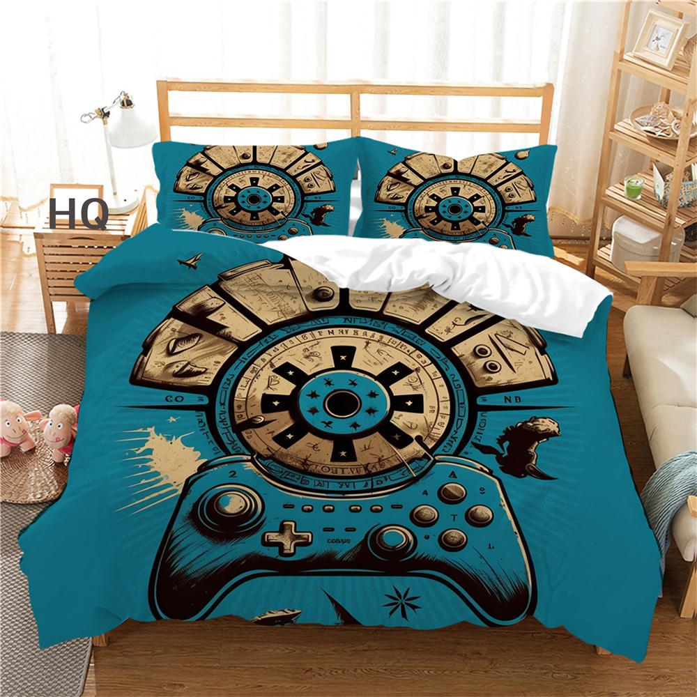 Herní konzole Povlečení s potiskem King Size Přehozy Boy Kid Polyester Design Luxusní sada povlaků na přikrývky