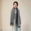 Retro Korean Plaid Tassel Scarf For Women Autumn And Winter  New High-End Sense Of Warmth Imitation Cashmere Neck Warmer