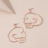 Skull Head Exquisite Earrings For Women Fashion Alloy Dangle Jewelry In Rose Gold