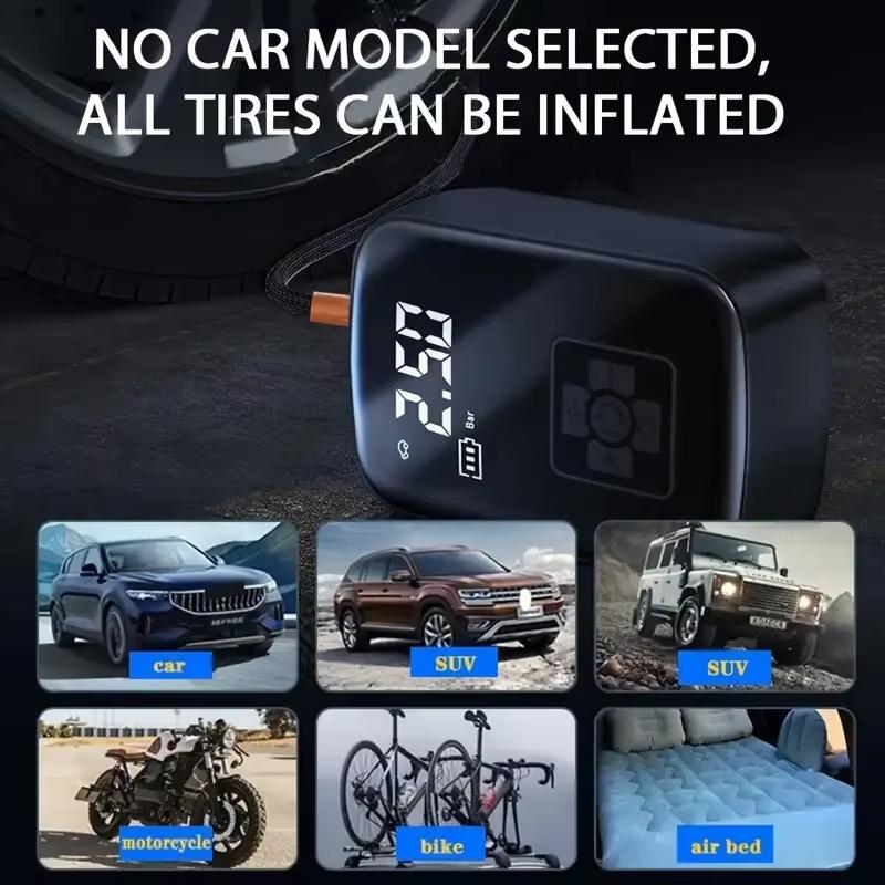 Wireless Digital Tire Inflator with Display Electric Air Pump Car Air Compressor Tire Inflator Pump for Motorcycle Bicycle