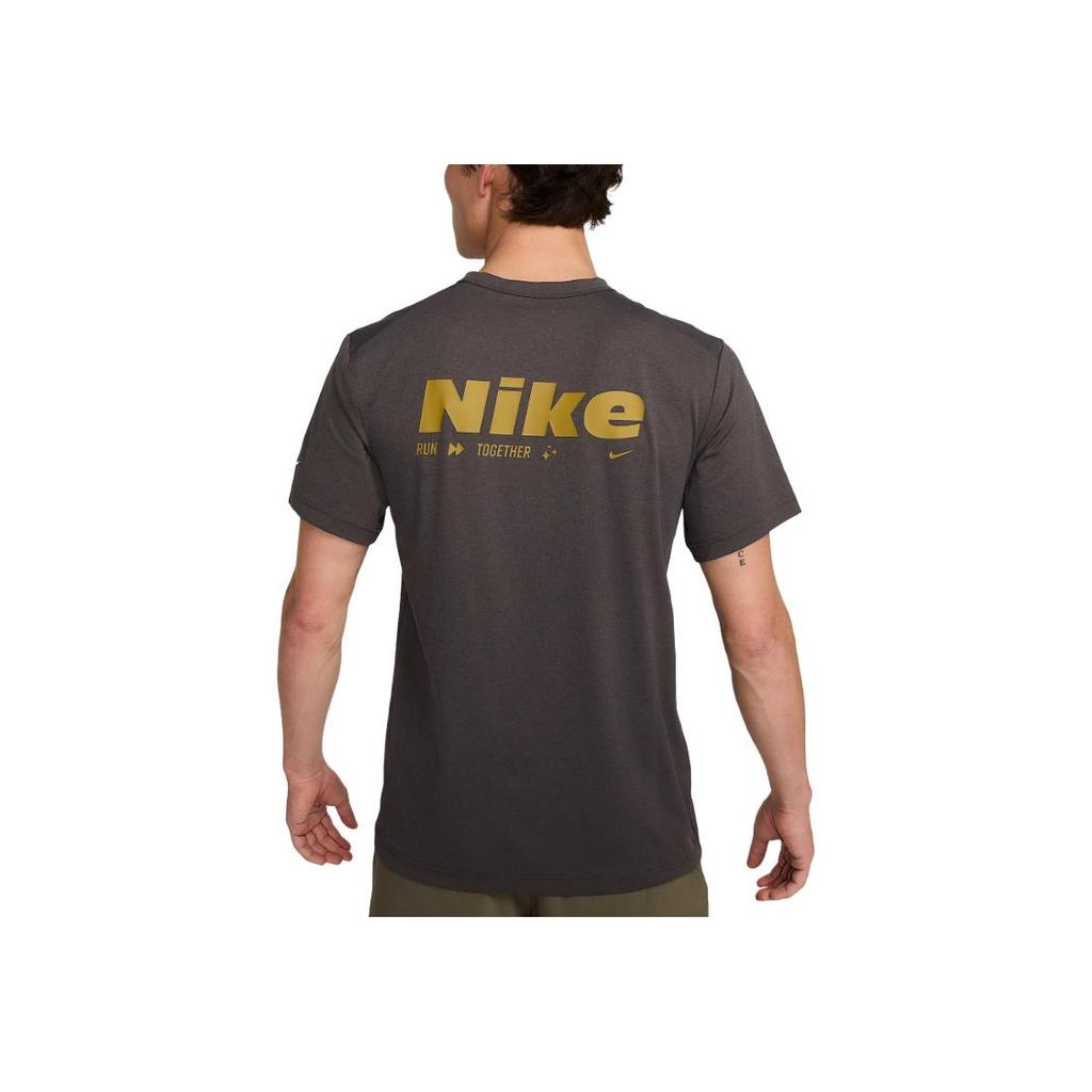 Nike Logo Quick-Dry Crew Neck T-Shirt Men Tops Gray HV4882299