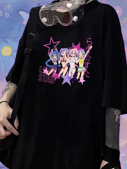 Lucky Star anime T-shirt (standard & oversized) XL