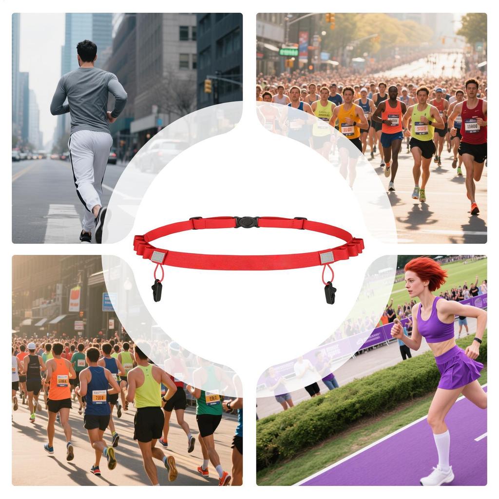 Race Belt Sport Race Number Belt Waistband Elastic Sports Fitness Waist Band For Riding Hiking Cycling Time Trials Outdoors