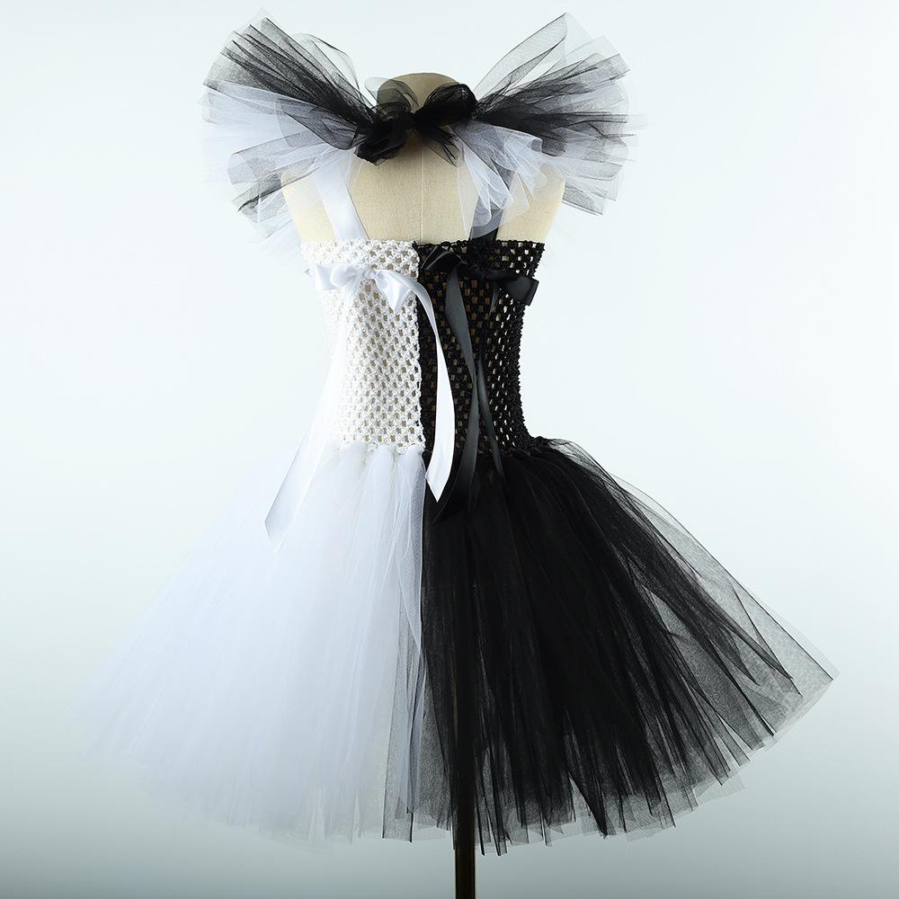 Das Clownskostüm Terrifier Art Girl Schwarz Weiß Ausgefallenes Tutu-Kleid Horror Joker Kleid für Mädchen Halloween Karnevalsparty Kostüme