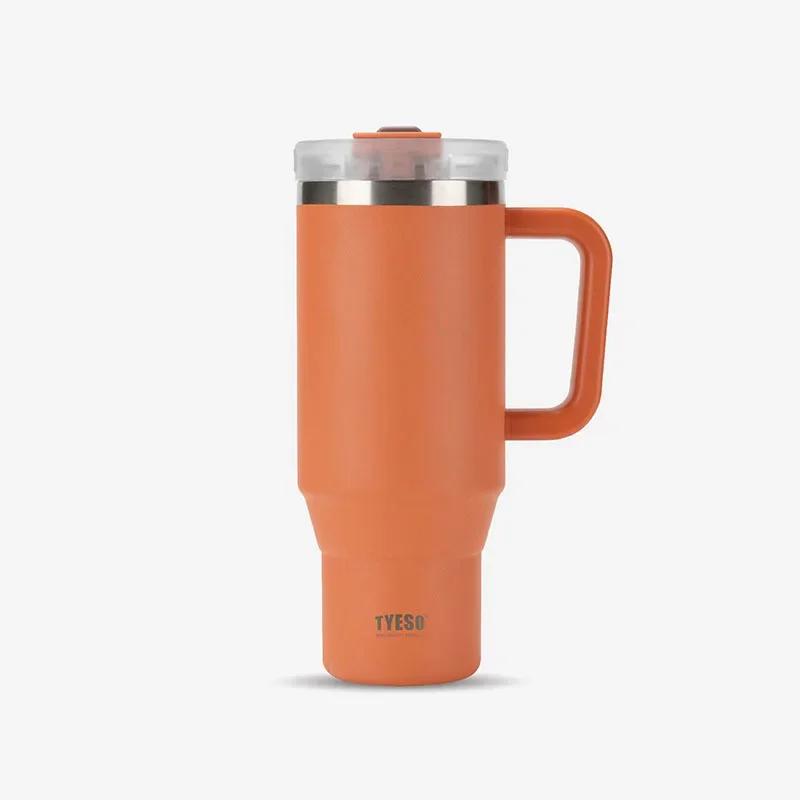 900ML/1200ML Tyeso Stainless Steel Water Bottle Car Thermos Cup Coffee Cups with Handle Sport Vacuum Flask Drinking Utensil Gift