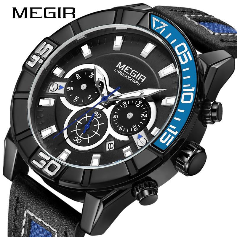 Watch Men'S, Waterproof Chronograph Calendar Large Dial Men'S Watch Quartz Watch 2066