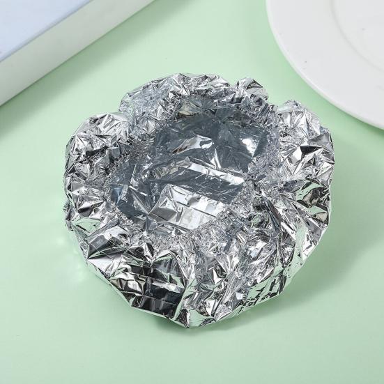 Aluminum Foil Food Covers with Elastic Edge Heat-Retaining Freshness Keeping Bowl Covers for Dishes Pots Pans Reusable Heat Wrap for Home