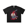 260 GSM Double Yarn 32 Count 100% Cotton Chainsaw Man V42 Denji Makima Print Unisex Heavy Cotton T Shirt