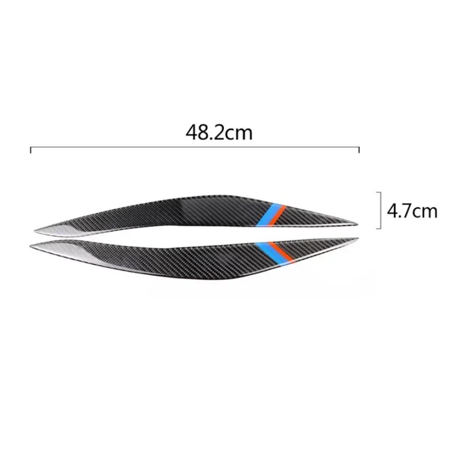 Carbon Fiber Auto Sticker Headlight Front Headlamp Eyebrows Eyelid Trim Strip Decoration For BMW F10 F18 2011-17 Car Accessories JI1