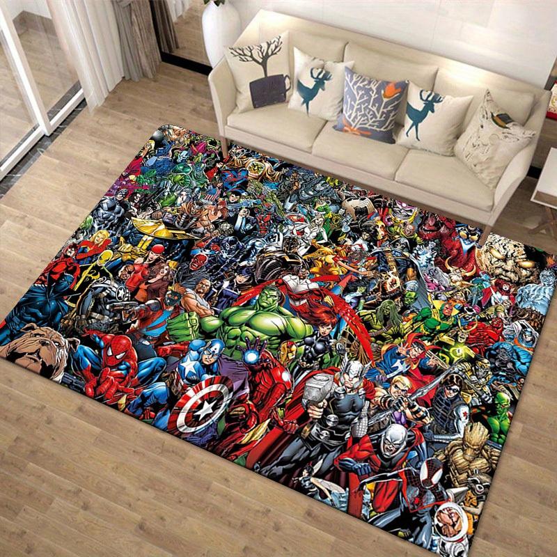 1 stuks Marvel Avengers Superhelden Vloerkleed, Antislip Vloermat, Cartoon Karakter Ontwerp, Zacht Fluweel, Kamer Decoratie, Wasbaar