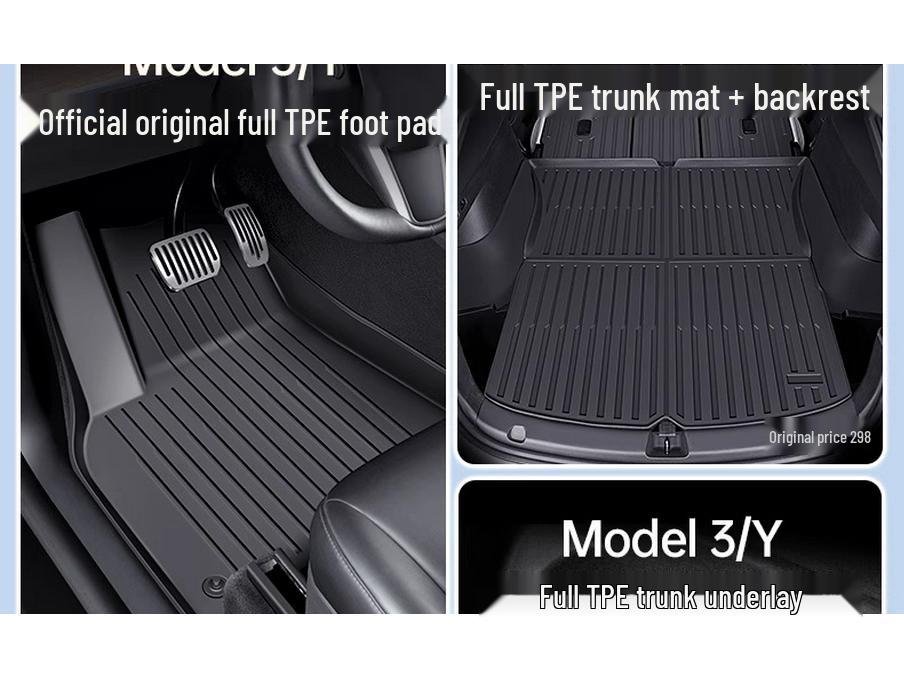 Tesla Model Y/3 Refurbished Accessories Gift Set: Interior Floor Mats & Storage Modifications