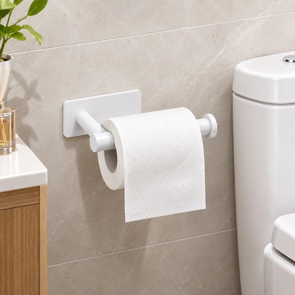 Self Adhesive Toilet Paper Holder Waterproof Roll Paper Organizer Paper Towel Holder  Kitchen