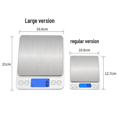 Extra Large Rechargeable Stainless Steel Kitchen Scale 0.1g Precision for Household and Baking.