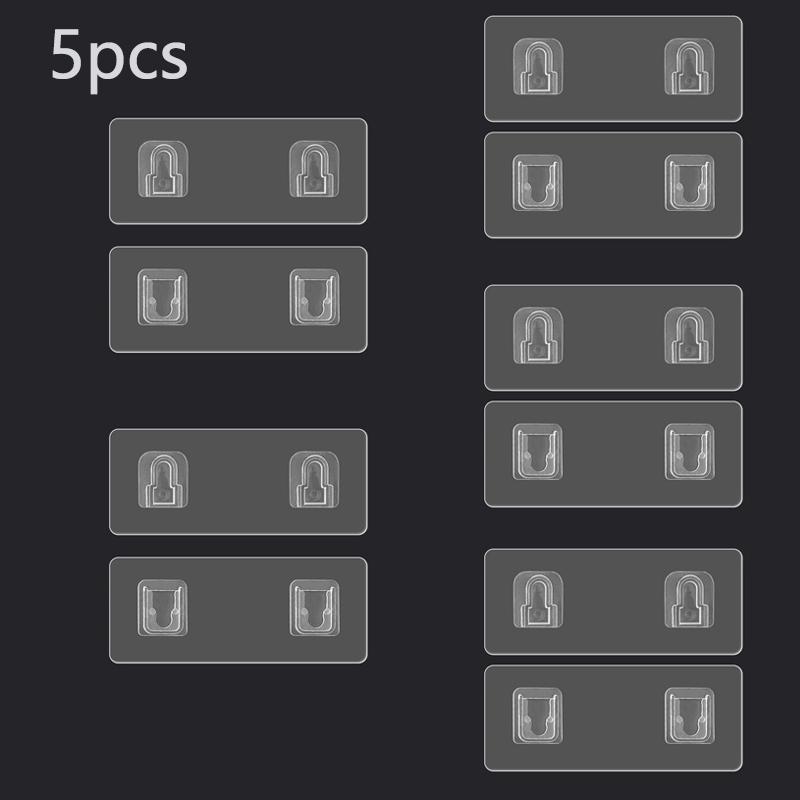 10 Pairs Strong Sticky Hung Double Sided Patch Hook Buckle Transparent Adhesive Wall Hooks Cup Sucker