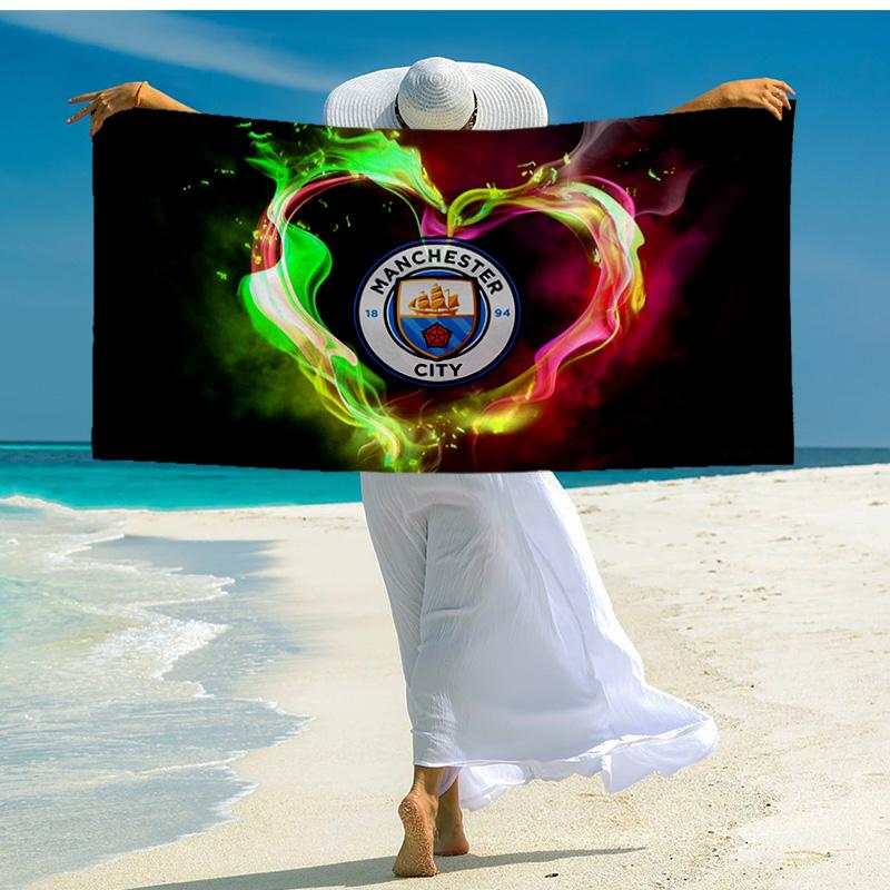1PC Football Manchester Crest Beach Towel - Soft, Absorbent Microfiber, Lightweight, Ideal for The Beach, Parties, Travel, Camping fan gifts