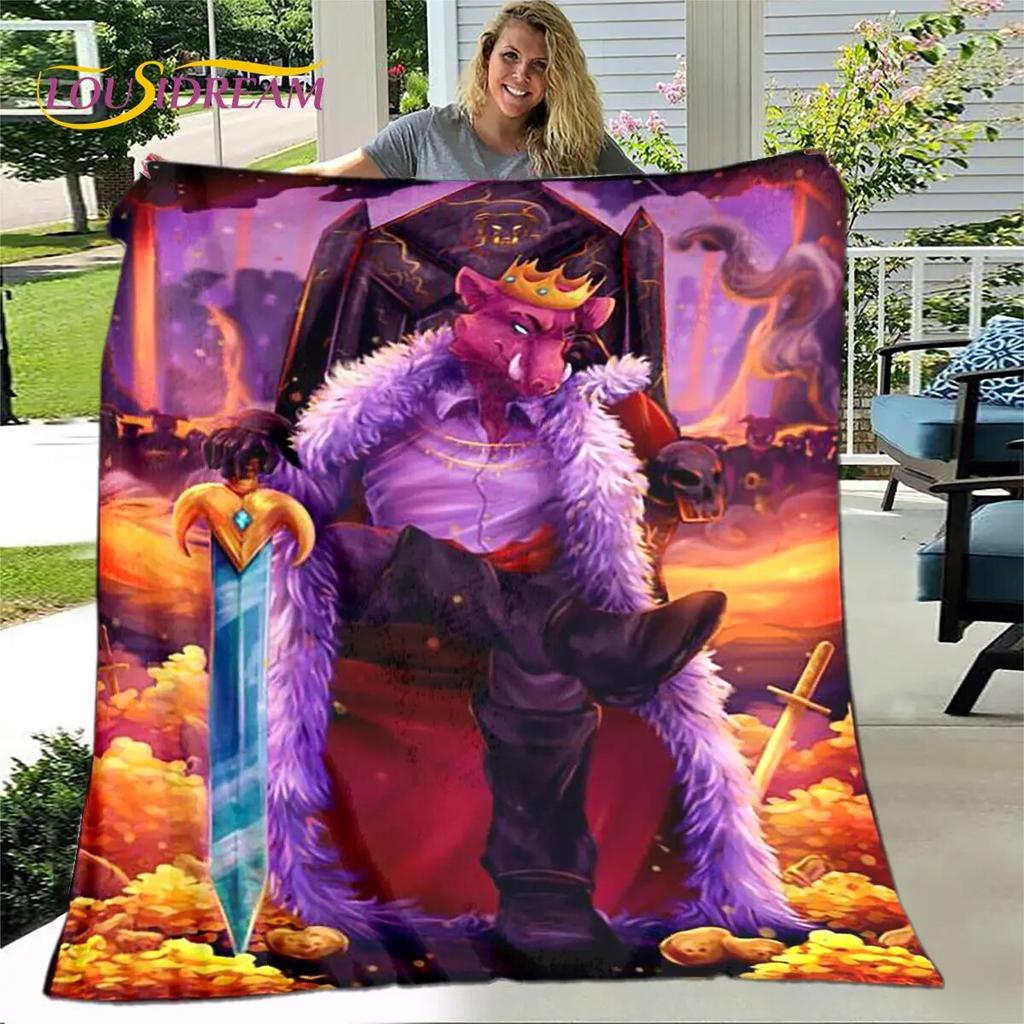 Cheap Technoblade MC Game Cartoon Soft Plush Blanket,Flannel Blanket